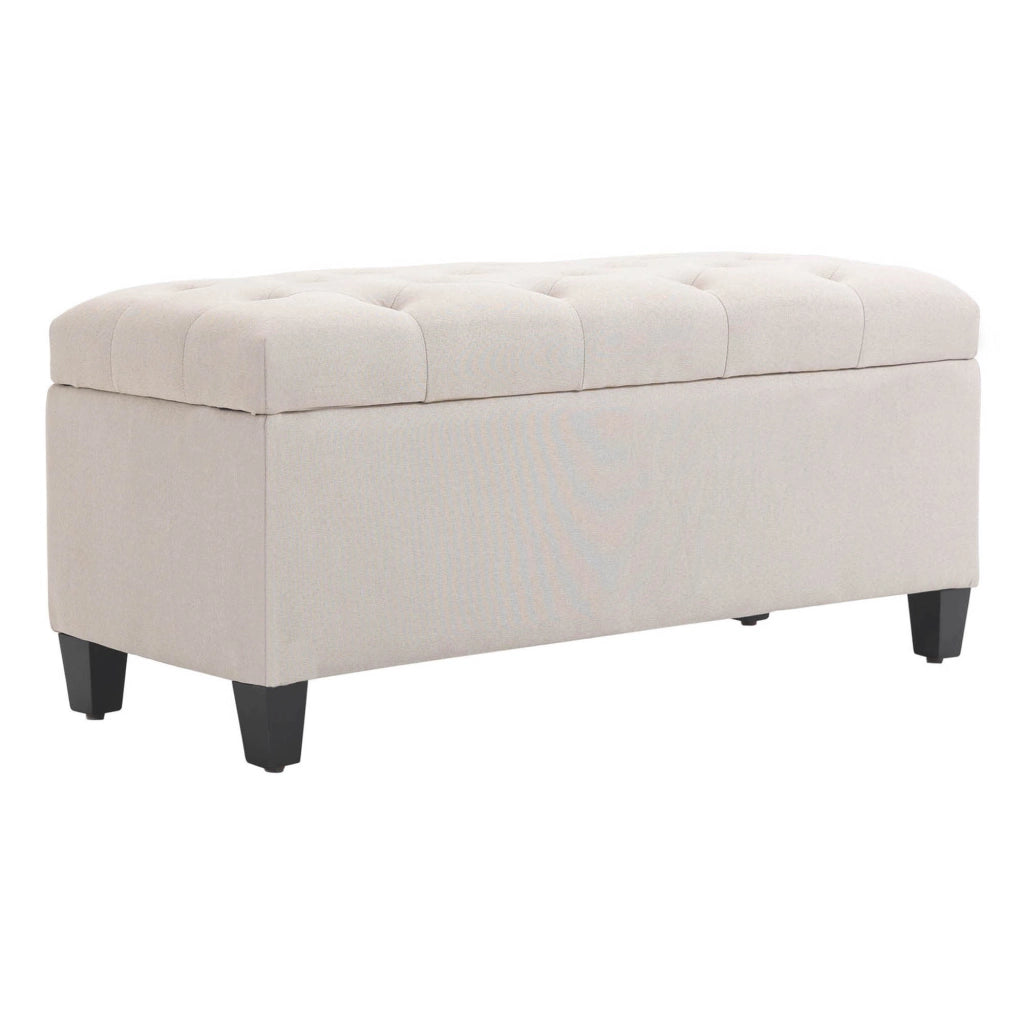 Pouf contenitore con coperchio ¨C zephmum ¨C bianco 100x40x44 cm