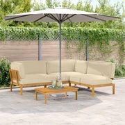 Set di divani con cuscino 4 pcs Beige Legno di Acacia Massello 3418557