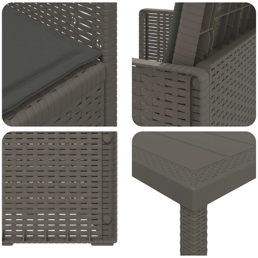 Set da Pranzo per Giardino 7 pcs Grigio chiaro e Antracite PP