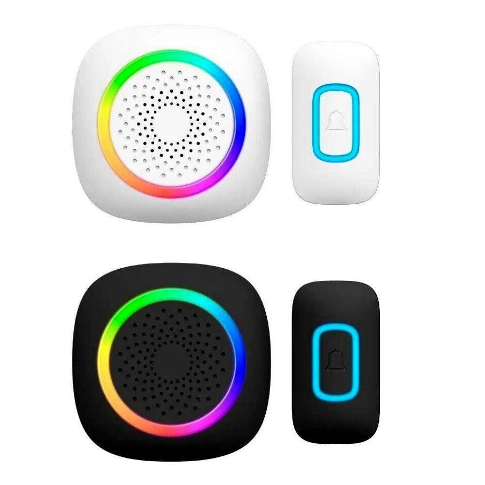 Trade Shop - Set 2 Campanelli Senza Fili Wireless 2 Ricevitori Luce Rgb 60 Melodie Rl-2r3995 -
