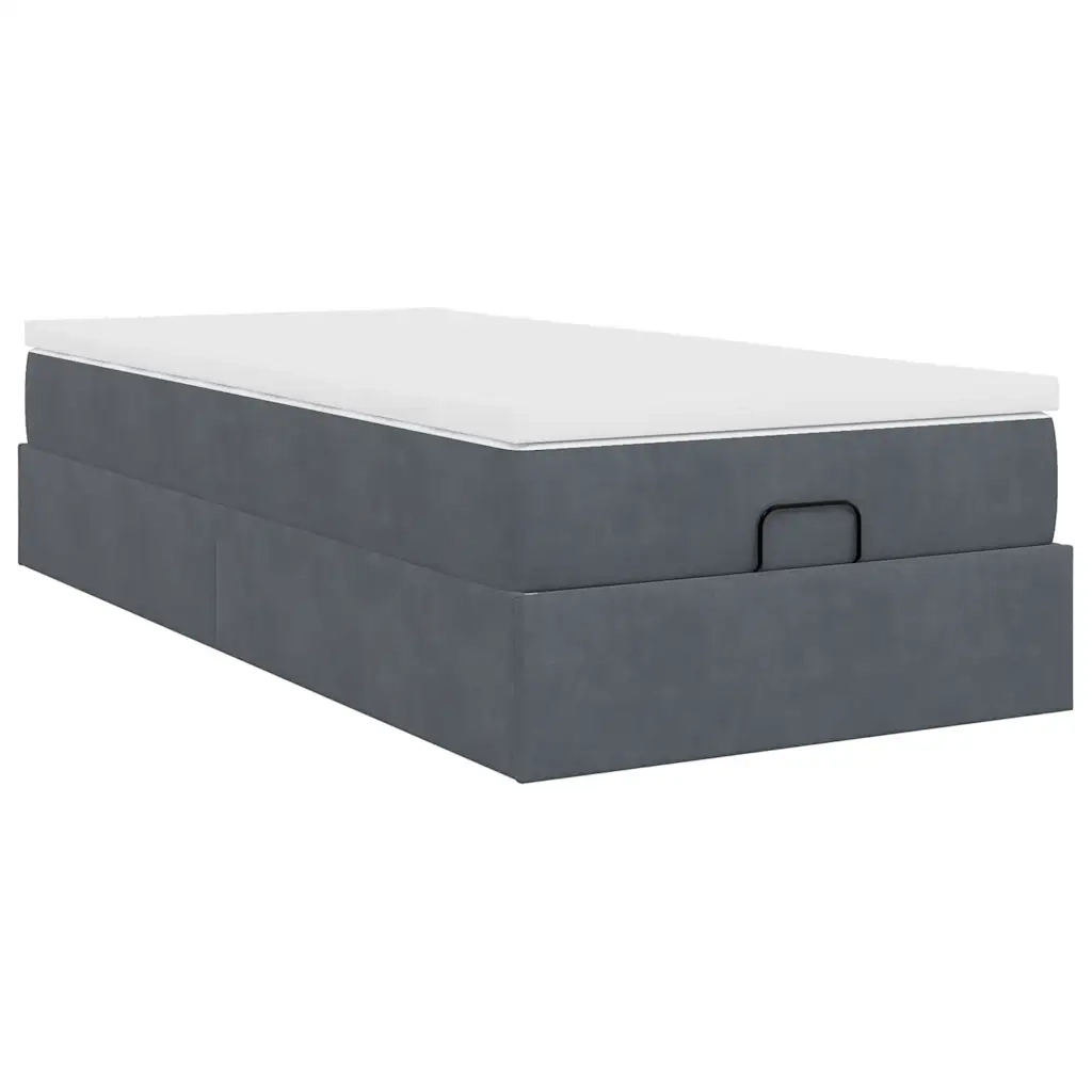 Struttura Letto Pouf con Materasso 90x190 cm in Velluto 3311154