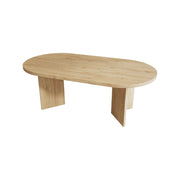 Tavolo da pranzo per 6 persone con piano spesso e angoli arrotondati per sala da pranzo; 160×80 cm; in MDF; rovere