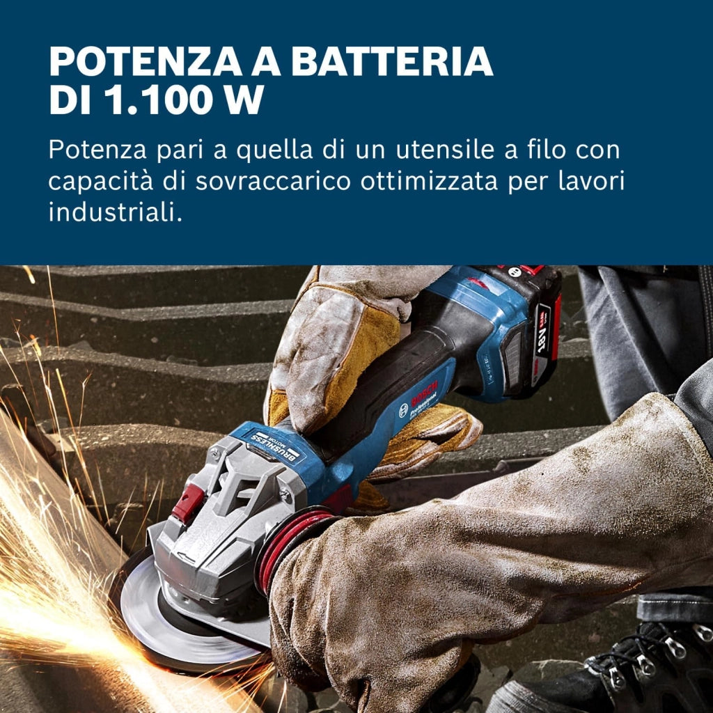 Bosch Professional 18V System Smerigliatrice angolare a batteria GWS 18V-11 (diametro disco 115 mm, senza batteria/caricabatteria)