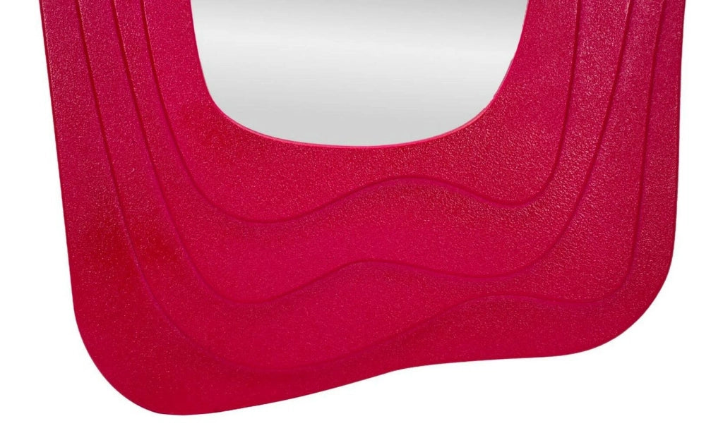 Specchio Pregola, Specchiera, Articolo d'arredo a muro, Decorazione con specchio, 90x4 h165 cm, Fucsia