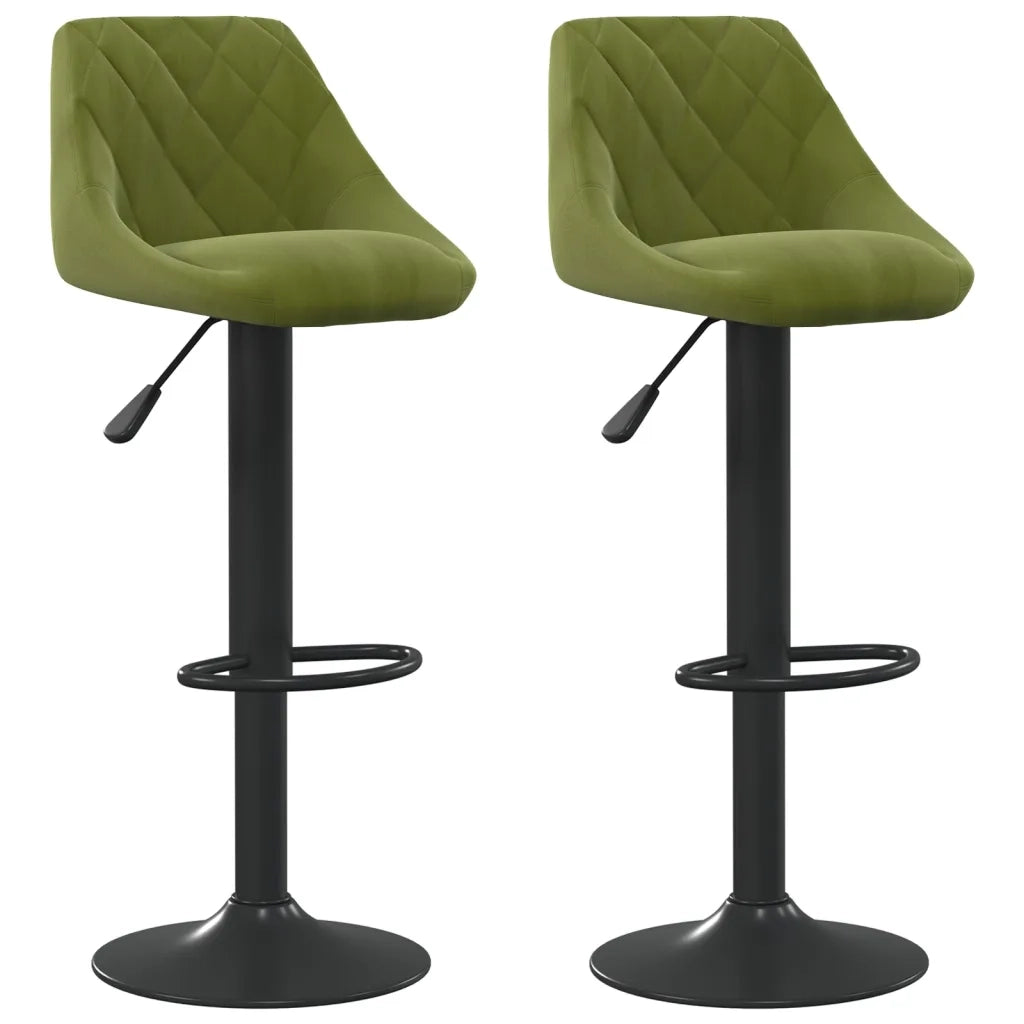 Sgabelli da Bar 2 pz Verde Chiaro in Velluto 335351