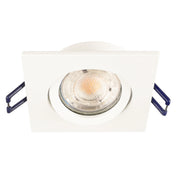 Faretto ad incasso LED 8W GU10 bianco quadrato foro 70mm moderno orientabile luce soffitto negozio vetrina BIANCO 3000K
