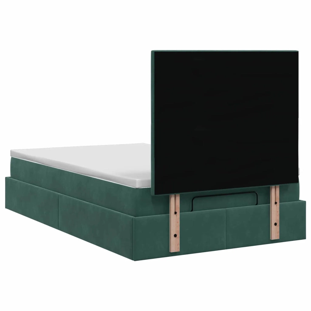 Letto ottomano con materasso Verde Scuro 120 x 190 cm Velluto 3457638