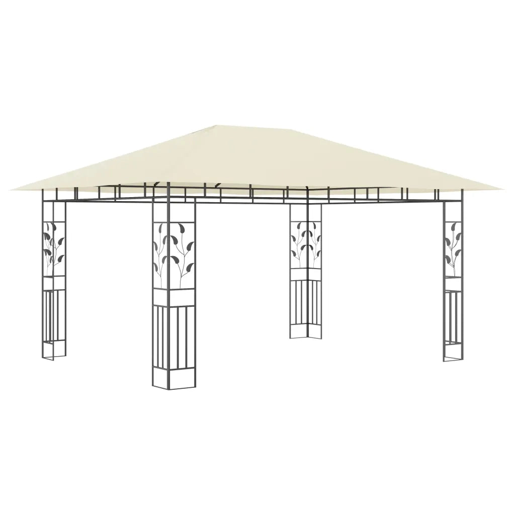 Gazebo con Zanzariera e Luci LED 4x3x2,73 m Crema  cod mxl 58743
