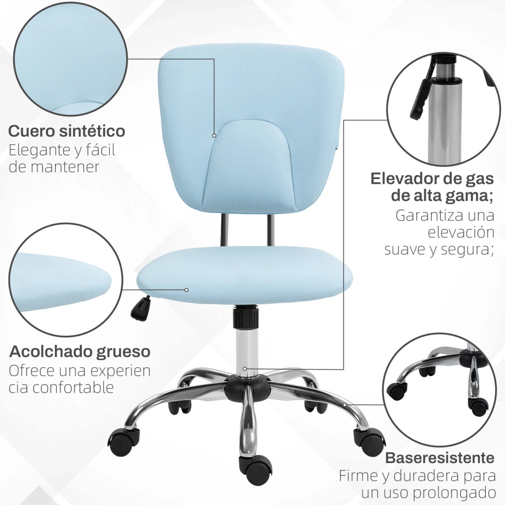 Sedia da Ufficio Girevole con Altezza Regolabile ¨C Zephmum ¨C Blu 50x54x87,5-96,5 cm
