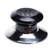 Trade Shop - Pomello Manopola Di Ricambio Per Coperchio Pentole Padelle ø6.5 Cm Nero Argento 607414 -