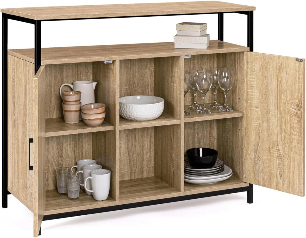 Credenza a 2 ante con ripiano dal design industriale DETROIT