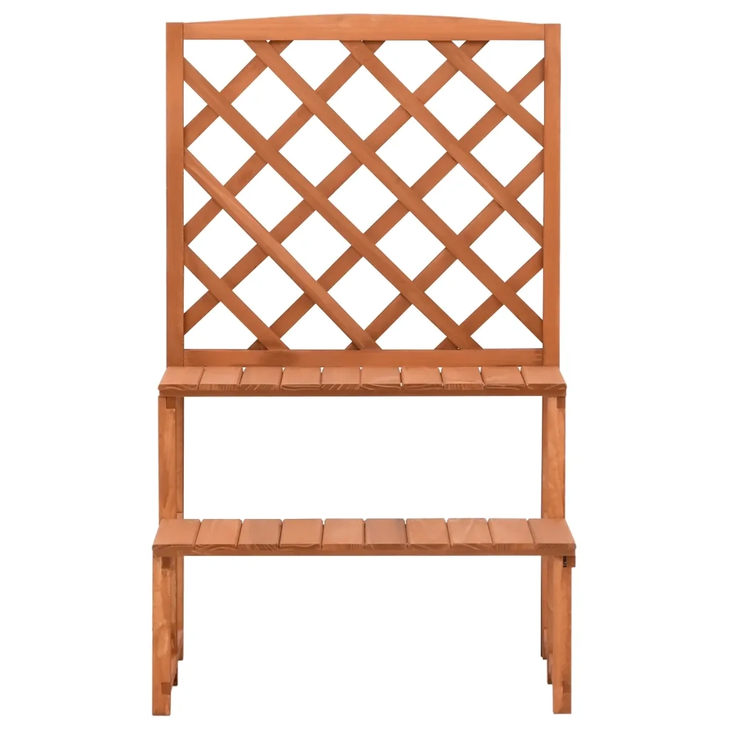 Fioriera con Traliccio-Vaso con Griglia-Fioriera con Supporto per Piante Rampicanti 70x42x115cm Massello di Abete