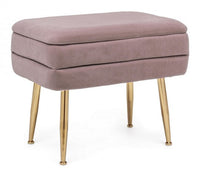 Panca Singola Contenitore Pavlina in Tessuto effetto Velluto Mauve