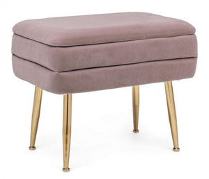 Panca Singola Contenitore Pavlina in Tessuto effetto Velluto Mauve