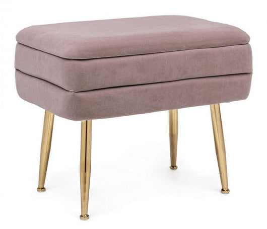 Panca Singola Contenitore Pavlina in Tessuto effetto Velluto Mauve