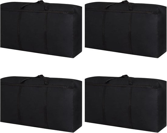 Borsa di stoccaggio per coperte - 4 pezzi - 180 litri - Grande borsa portatile - 600D Oxford - Maniglia - Cucina da letto - Coperta - 100 x 60 cm - Nero