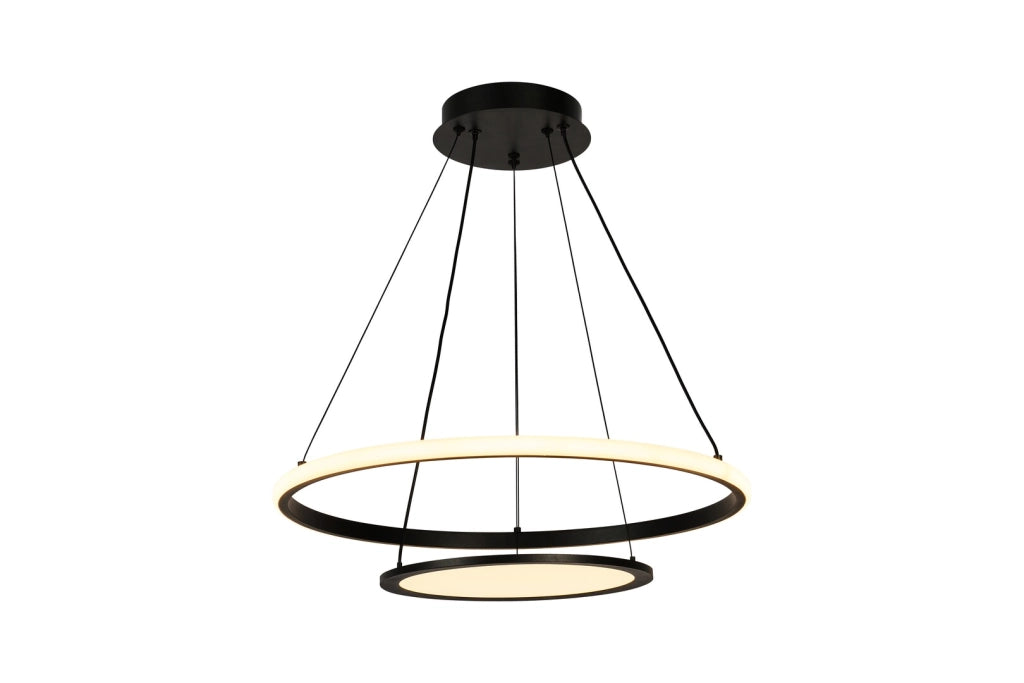 Lampadario LED nero rotondo dimmer 42W Rabalux Jasero