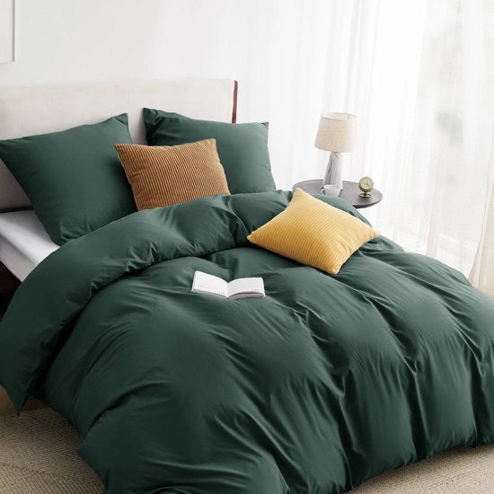 Coperta da letto 135 x 200 cm - Tappeto da letto 135 x 200 cm - Coperta per cuscino 80 x 80 cm - Velo microfibra - Chiusura a raffia - Certificato Oeko-Tex