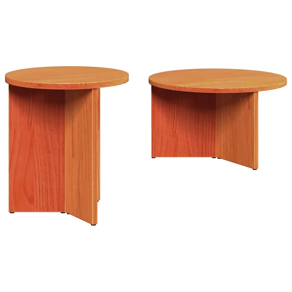 vidaXL Tavolino da salotto 2 pcs Cera marrone 49 x 49 x 28 cm