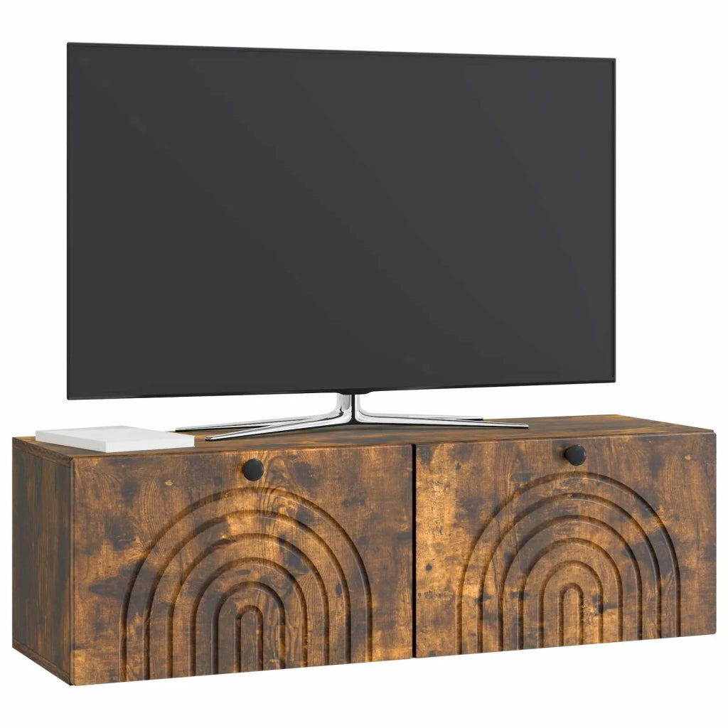 Mobile Porta TV da Muro Rovere Fumo 98 x 31 x 30 cm 898220