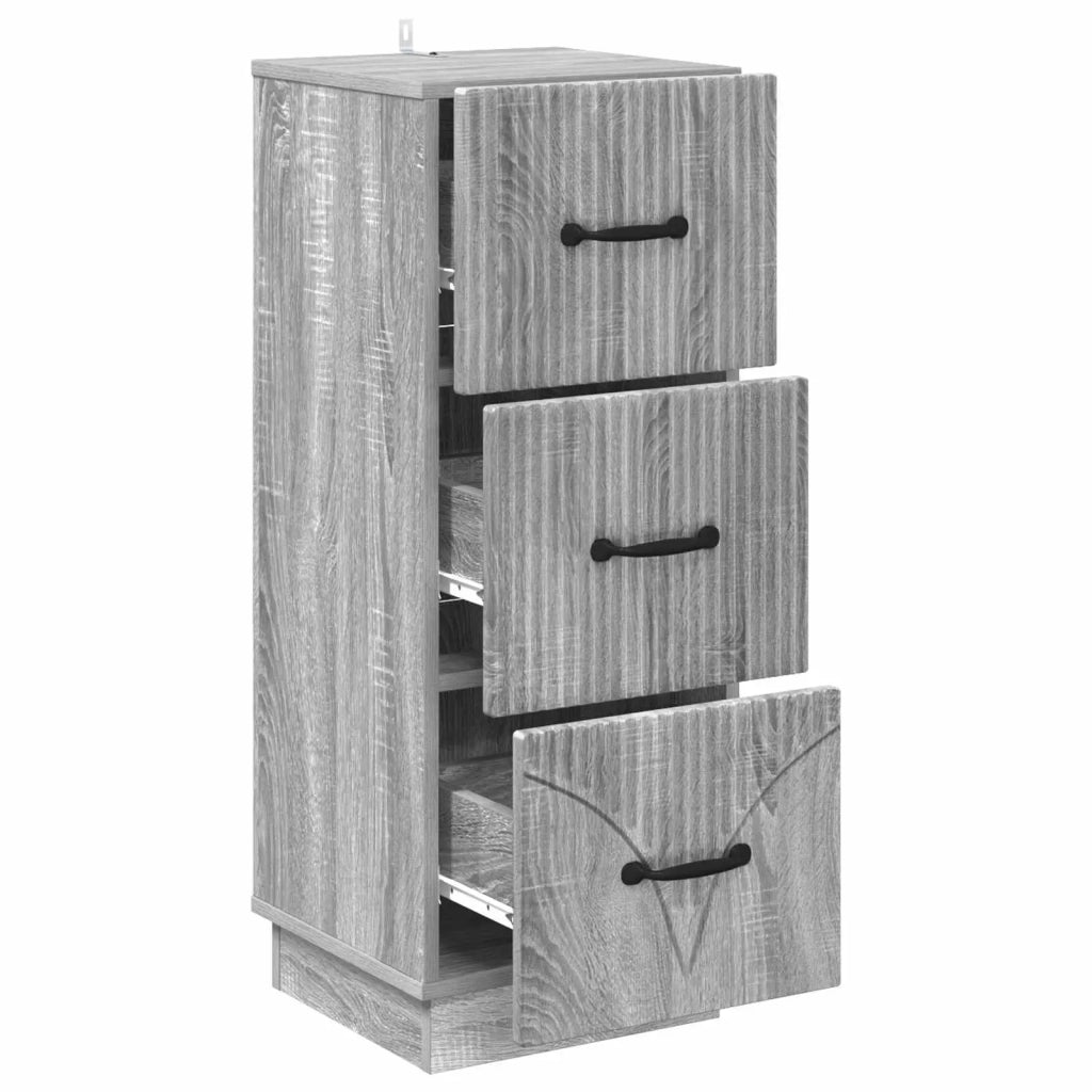 Mobile con Cassetti Grigio Sonoma 33 x 34,5 x 87 cm