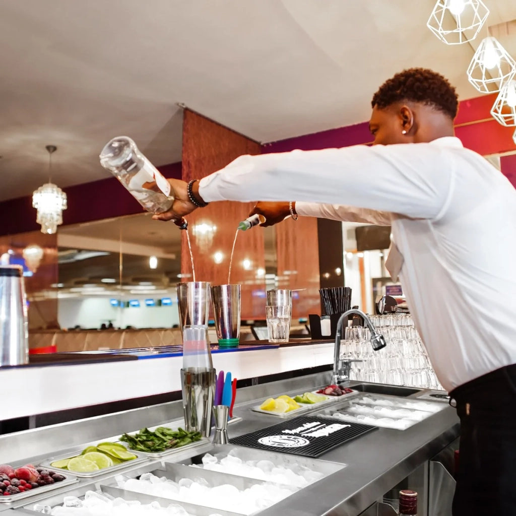 Stazione cocktail bar gemella Lavello per ghiaccio isolato in acciaio inox Risciacquo bicchieri