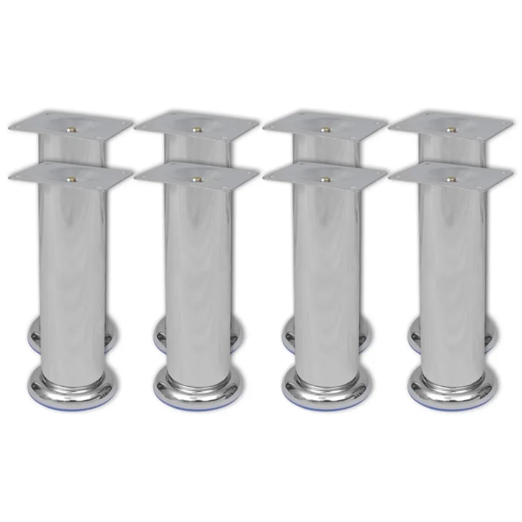 Piedini Rotondi per Divani 8 pz Cromati 180 mm