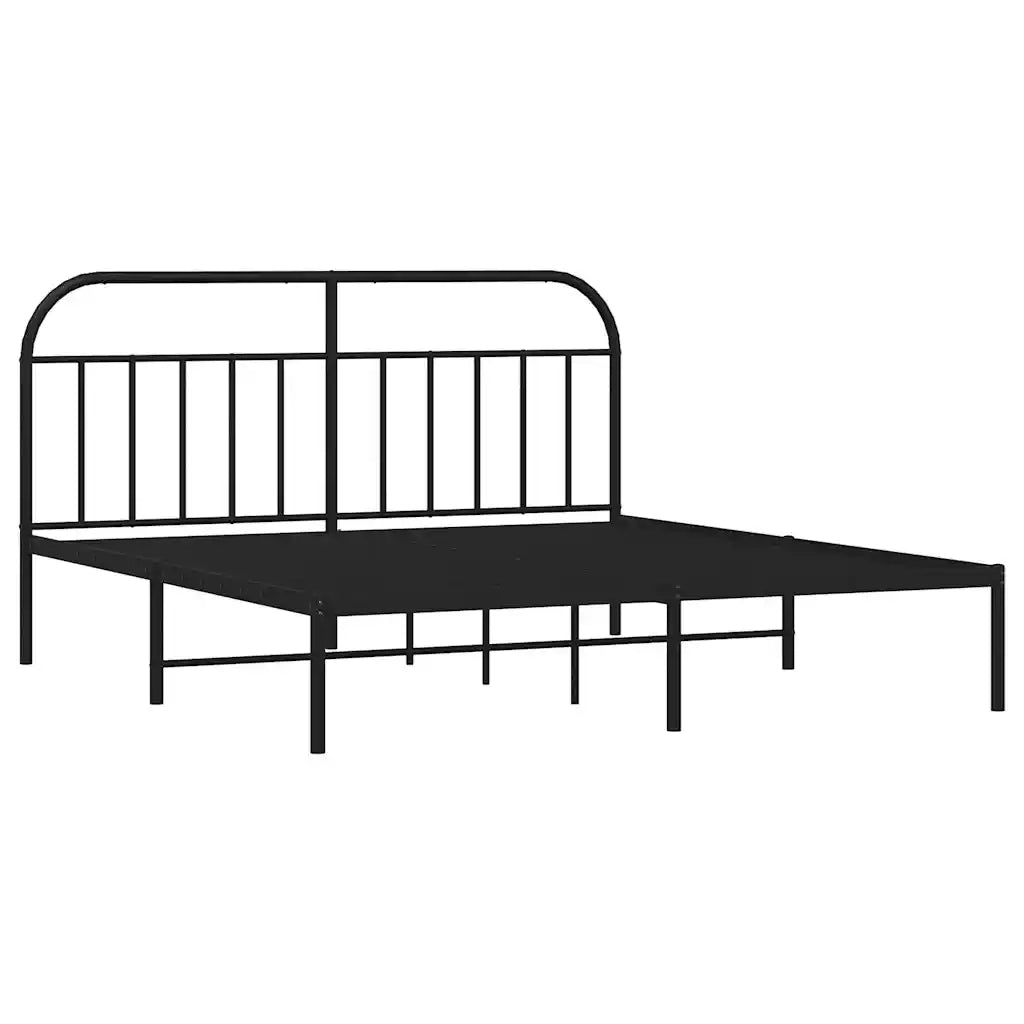 Giroletto con Testiera-Struttura Letto con testiera in Metallo Nero 183x213 cm 599265