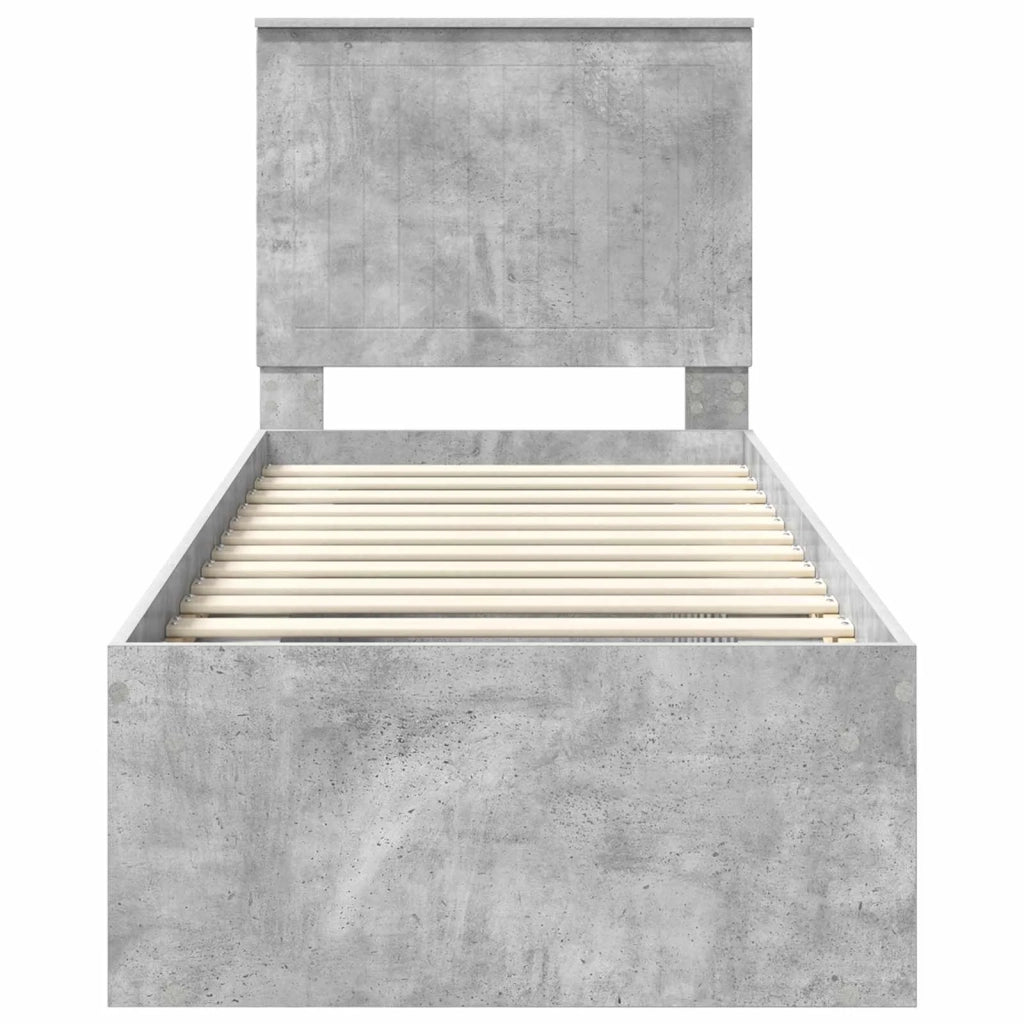 Struttura del letto Grigio Concretè 75 x 190 cm Pino massello