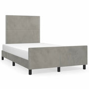 Letto matrimoniale | Letto per adulti | Giroletto senza Materasso Grigio Chiaro 120x190 cm Velluto