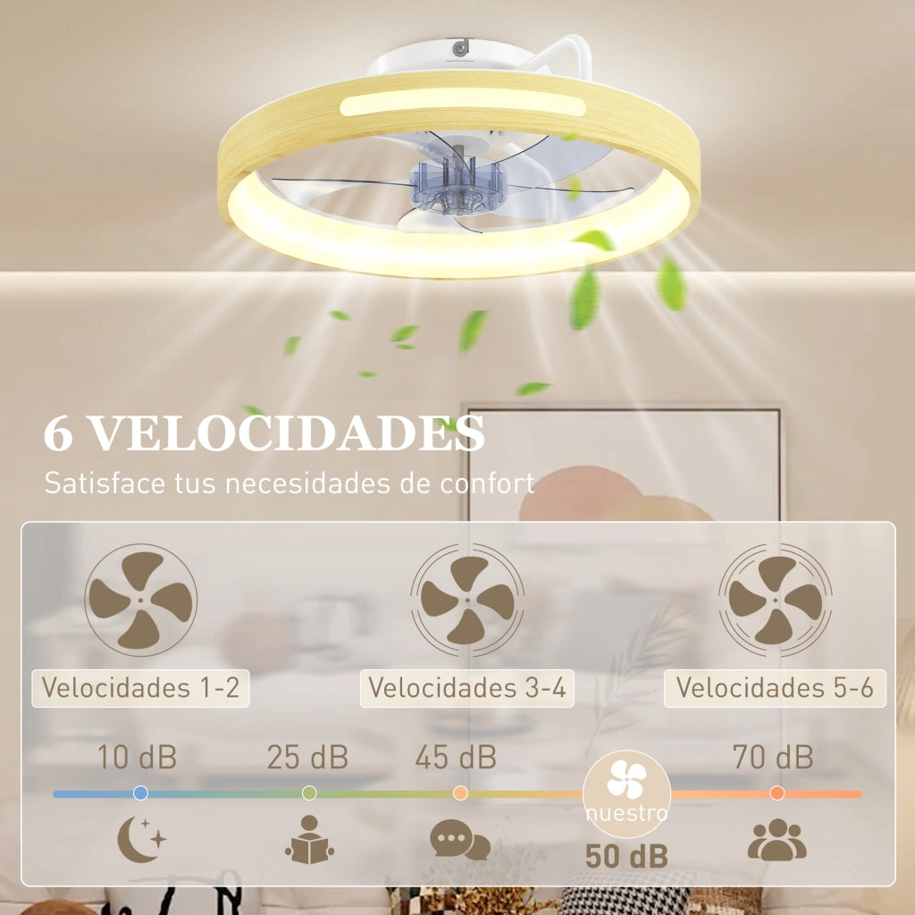 Ventilatore a Soffitto con Luce LED 40W ¨C zephmum ¨C 6 Velocit¨¤ 3 Colori Telecomando