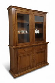 Cristalliera 2 ante in legno finitura noce bassano l.168 p.48 h.222 (597) - Mobili 2G