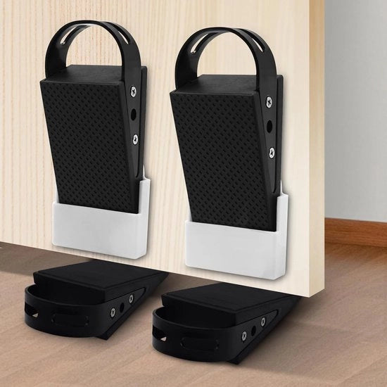 4 pezzi di fermabuco in gomma non scivoloso da utilizzare in pile - protegge pareti e finestre - nero