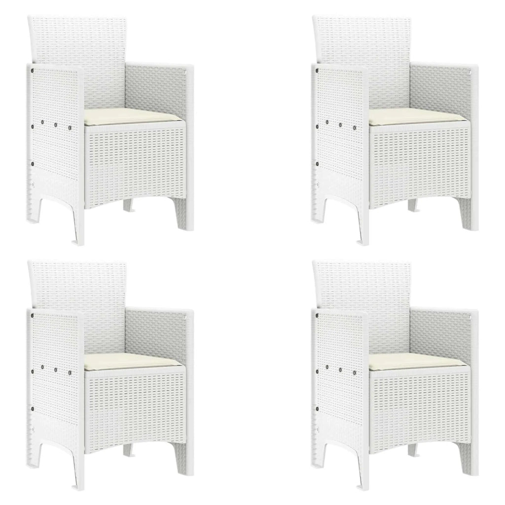 Sedia da Giardino 4 pz | Sedie da Esterno Bianco 53 x 49 x 85 cm Polipropilene