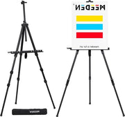 Esecutivo portatile telescopico per tavolo con tasca - Stativo in alluminio per esposizione - Materiale artistico - Supporto per tela fino a 32,5 pollici - Nero