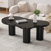 Tavolino basso a forma di nuvola con piano in MDF e gambe in PVC nero con feltrini 107 × 66 × 40,5 cm