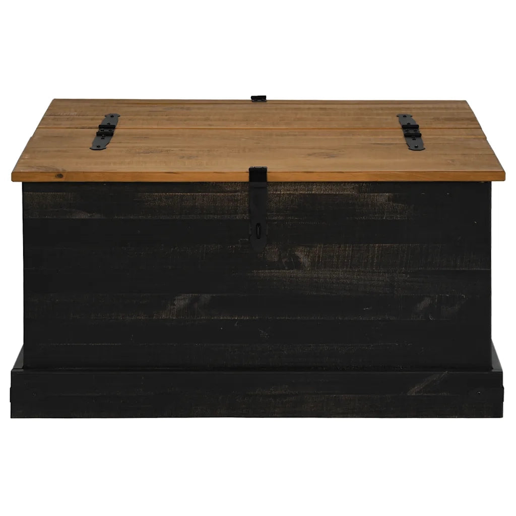 vidaXL Cassapanca HALDEN Nero 91x91x47 cm in Legno Massello di Pino