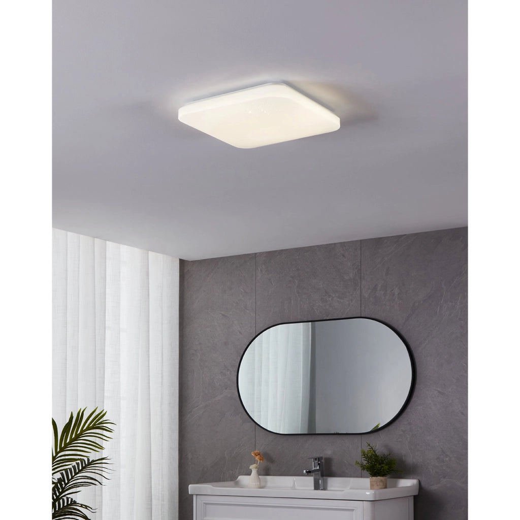 Plafoniera Moderna Frania-S Acciaio Bianco Luce Led Integrato 14,6W