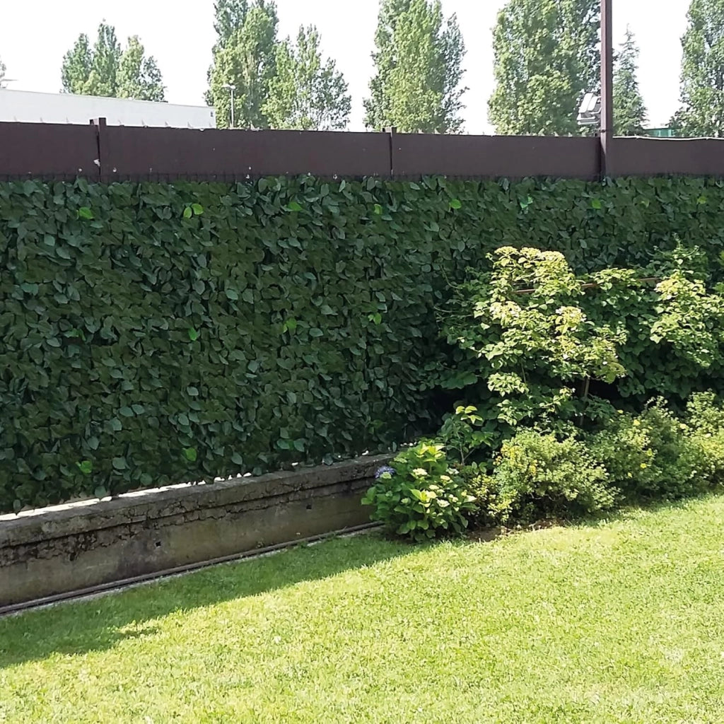 Siepe Artificiale Sintetica 150x1000 cm Finta Recinzione Casa Foglie Rete Telo Privacy Ombreggiante