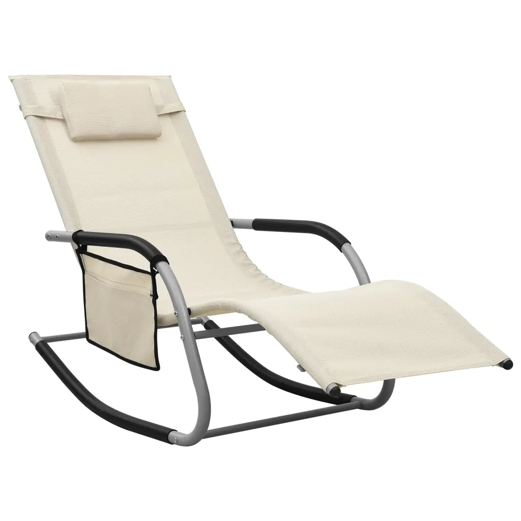 Lettini PrendiLettino sole | Sdraio da giardino | Lettino da sole in Textilene 2 pz Crema e Grigio