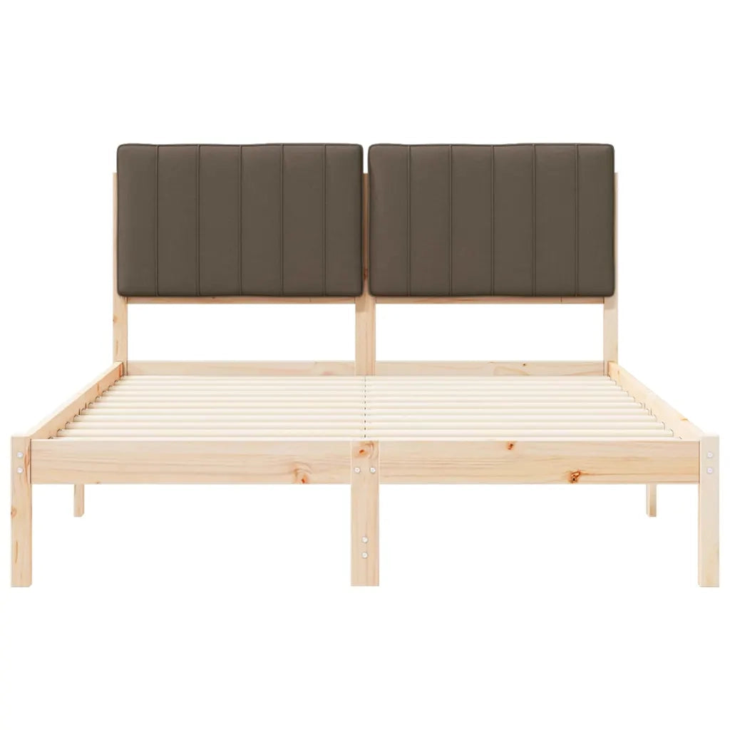 Letto con Testiera Rivestita Talpa 135 x 190 cm Pino massello