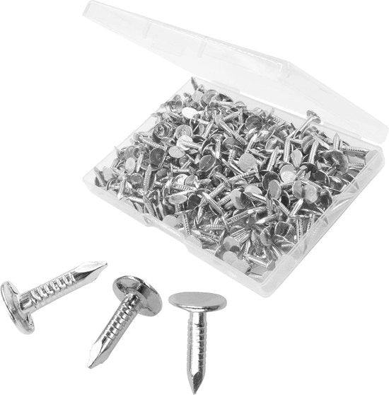 Stecchi per tetto in acciaio, 2,8 x 15 mm (280 pezzi), viti per tetto in acciaio verniciate, testa ricoperta, copertura del tetto, copertura a scocciola, lastre di copertura, chiodi a testa larga.
