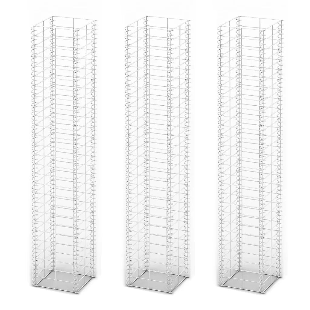 Set Gabbione 3 pz in Filo Zincato 25 x 25 x 150 cm  cod mxl 8994