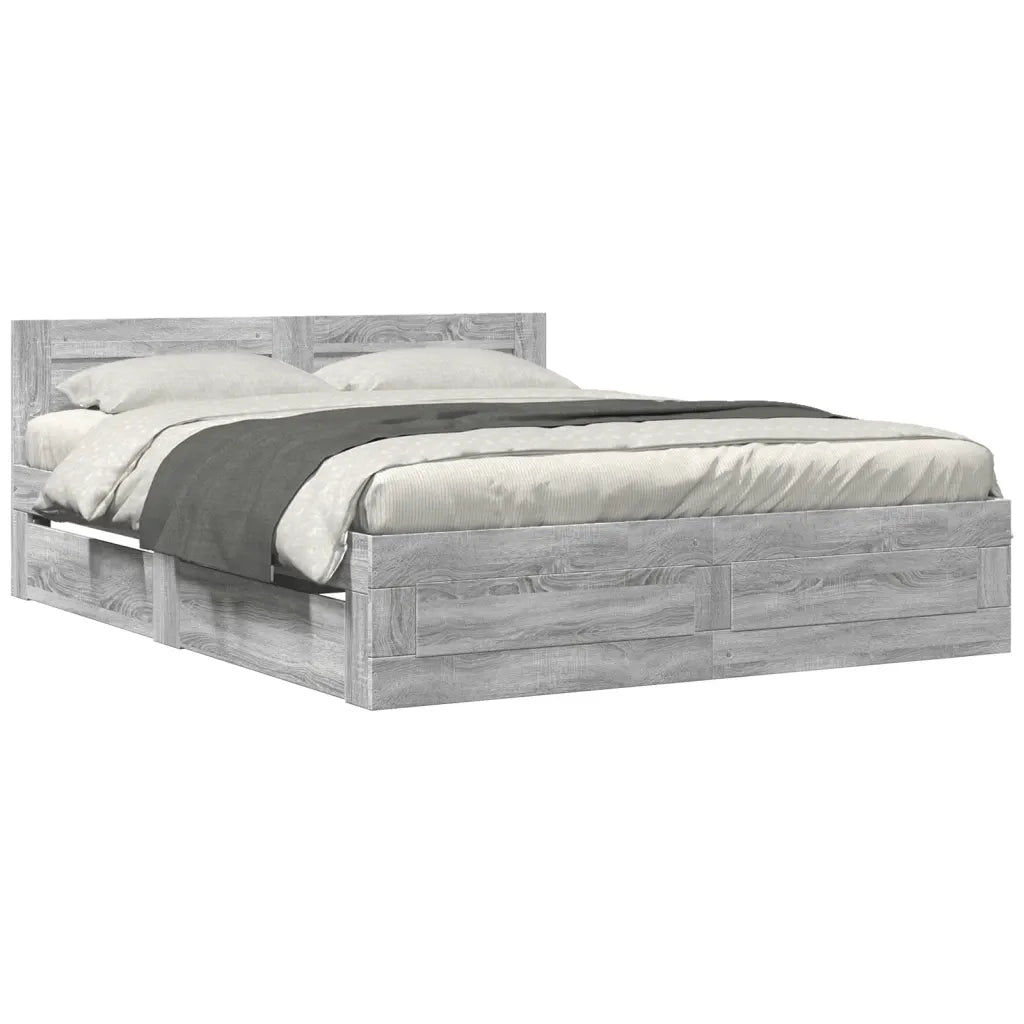 Giroletto Testiera Grigio Sonoma 160x200 cm Legno Multistrato 3295553