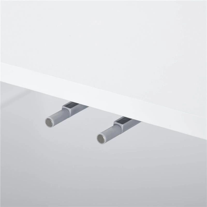 CREDENZA MODERNA CON 2 ARMADIETTI A 3 RIPIANI IN LEGNO, 107X40X80 CM, BIANCO