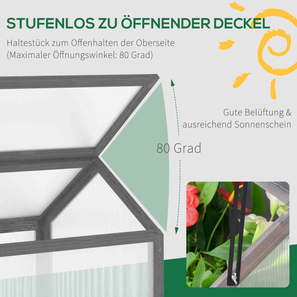 Serra Mini Giardino ¨C Zephmum ¨C Grigio Legno 90x52x49.5 cm