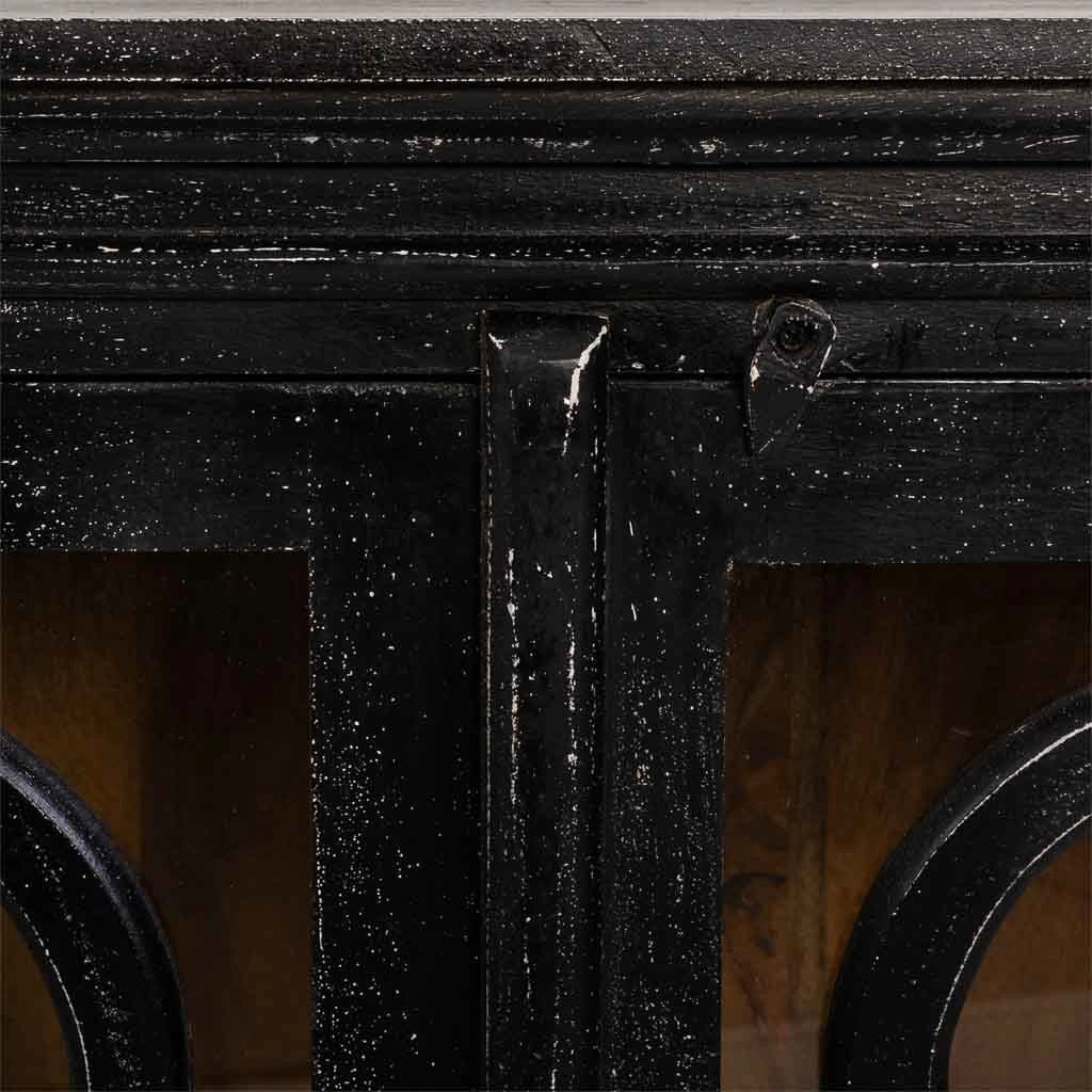 Credenza in legno nero 193x38x96h