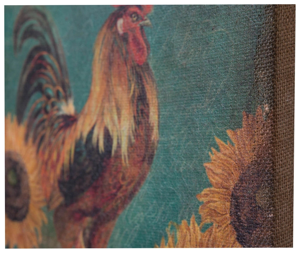 Biscottini Stampa 'GALLO' su tela in juta grezza anticata dimensioni L40xPR1,9xH40