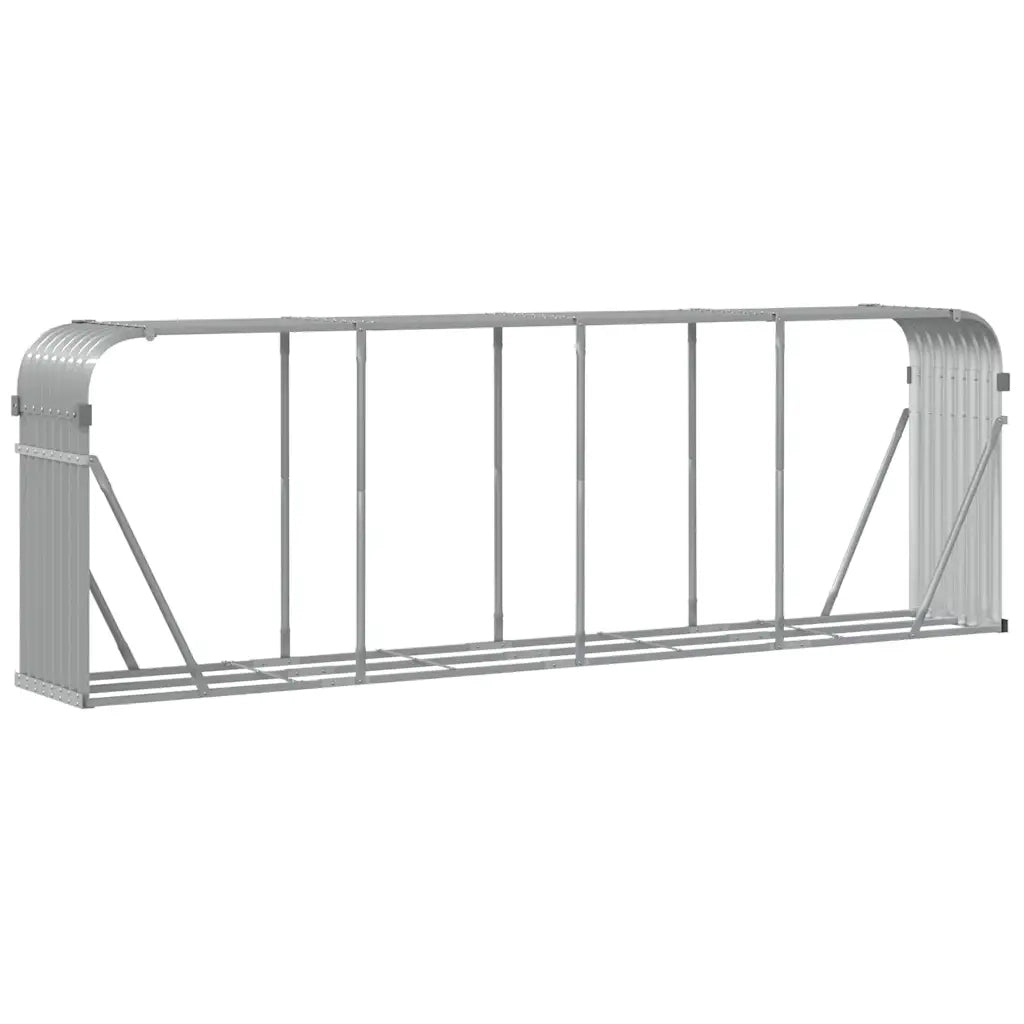 Portalegna Grigio Chiaro 300x45x100 cm Acciaio Zincato 364556