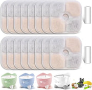 18 filtri per fonte per gatti per la fonte Catit Pixi, sostitutivi, 2,5L filtri per fonte per gatti, sostitutivi per il sistema di filtraggio a tre fasi con resina e carbone attivo (16 filtri + 2 tubi)